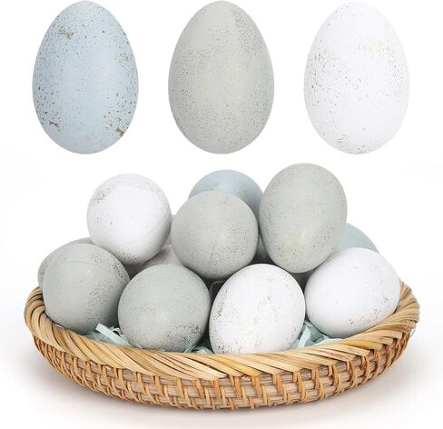 30 Pcs Easter Speckled Vintage Eggs Neutral Textured Plastic Eggs Boho Easter Decor Rustic Pastel Bowl Basket Vase Fillers Farmhouse Spring Decorations for Home Table DIY Craft in Saudi Arabia