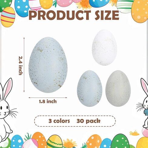 30 Pcs Easter Speckled Vintage Eggs Neutral Textured Plastic Eggs Boho Easter Decor Rustic Pastel Bowl Basket Vase Fillers Farmhouse Spring Decorations for Home Table DIY Craft in Saudi Arabia