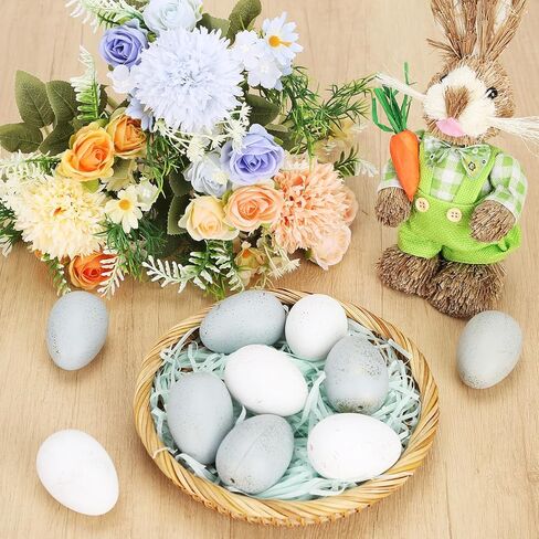 30 Pcs Easter Speckled Vintage Eggs Neutral Textured Plastic Eggs Boho Easter Decor Rustic Pastel Bowl Basket Vase Fillers Farmhouse Spring Decorations for Home Table DIY Craft in Saudi Arabia