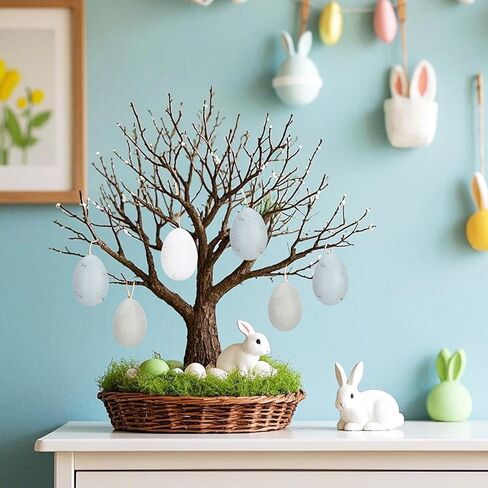 30 Pcs Easter Speckled Vintage Eggs Neutral Textured Plastic Eggs Boho Easter Decor Rustic Pastel Bowl Basket Vase Fillers Farmhouse Spring Decorations for Home Table DIY Craft in Saudi Arabia