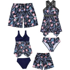 Mommy and Me Swimsuits Two Piece Ruffle Bikini Set Family Matching Bathing Suits Hawaii Swimwear in Kuwait