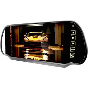 7 Inch TFT LCD Car Rearview Mirror Monitor, Widescreen Dash Cam Rear View Backup Camera Mirror with Touch Button, 2 Video Input, Vehicle Parking in-Mirror Monitor for Cars Trucks in Kuwait
