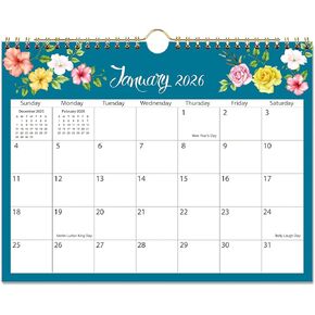 تقويم 2026 - تقويم حائط 2026-2027 يمتد من يناير 2026 إلى يونيو 2027، 8.5 بوصة × 11 بوصة، تقويم زهري للجدار أو المكتب، تصميم أنثوي للمكتب أو المنزل أو المدرسة in Kuwait