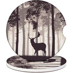 2 Pack Car Cup Holder Coasters - Halloween Alice Absorbent Ceramic Coaster, Car Coasters for Cup Holders, Car Interior Accessories for Women Men in Saudi Arabia
