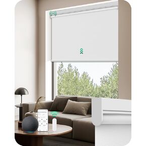Allesin ستائر دوارة بمحرك مع جهاز تحكم عن بعد للنوافذ، ظلال ذكية أوتوماتيكية للتعتيم، ستارة كهربائية تعمل بالبطارية الجافة (أبيض ثلجي 23 بوصة عرض × 72 بوصة ارتفاع) in Kuwait