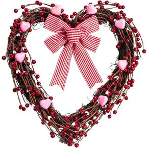 Valentines Day Wreath, Heart Shaped Wreath for Front Door, Galentines Decorations Home, Valentine's Day Wedding Festival Decor in Saudi Arabia