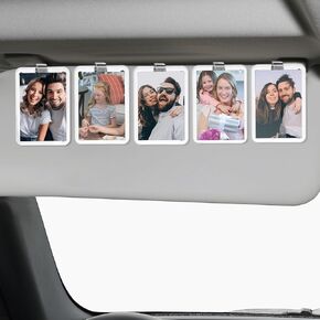 Car Picture Holder, 5Pcs Acrylic Magnetic Visor Photo Clip Personalized Car Picture Frame, Visor Photo Frame Car Visor Photo Clip Car Visor Clip for Family or Personal Photos in Kuwait
