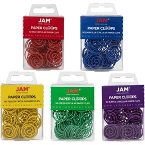 مشابك ورق دائرية من JAM PAPER - دبابيس ورق دائرية - فضي - 50/عبوة in Kuwait