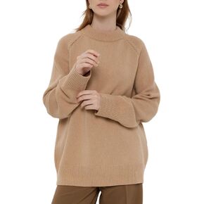 Women's Autumn And Winter Casual Crewneck Loose Oversized Solid Lightweight Sweater Tops in Saudi Arabia