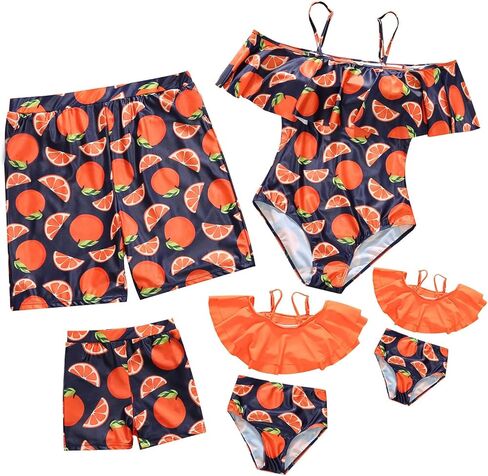 ملابس سباحة Mommy and Me مكونة من قطعتين مكشكشة طقم بيكيني مناسب للعائلة لباس سباحة هاواي in Kuwait