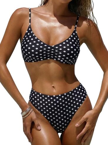 Women's High Waisted Bikini Sets 2 Piece Floral Print Swimsuits Cheeky Bathing Suit for Women in Saudi Arabia