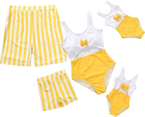 ملابس سباحة Mommy and Me مكونة من قطعتين مكشكشة طقم بيكيني مناسب للعائلة لباس سباحة هاواي in Kuwait