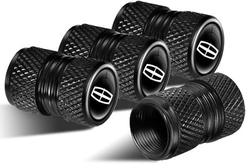 4 pcs Tire Valve Stem Caps, Compatible with Series Stem Cap Universal Car Air Cover Car Accessories for Lincoln Cars, SUV, Truck, Motorcycles - Black in Saudi Arabia