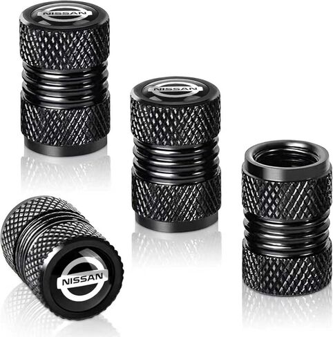 4 pcs Tire Valve Stem Caps, Compatible with Series Stem Cap Universal Car Air Cover Car Accessories for Lincoln Cars, SUV, Truck, Motorcycles - Black in Saudi Arabia