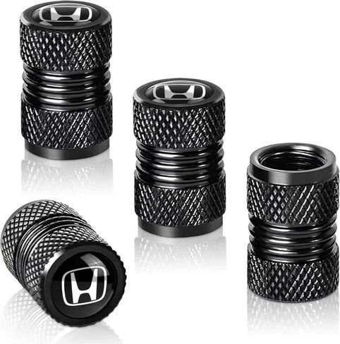 4 pcs Tire Valve Stem Caps, Compatible with Series Stem Cap Universal Car Air Cover Car Accessories for Lincoln Cars, SUV, Truck, Motorcycles - Black in Saudi Arabia