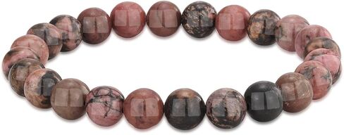 Crystal Vibe Triple Protection Bracelet - Tiger's Eye - Bloodstone - Iolite - Natural Gemstone Healing Bracelet - 8mm Beaded Bracelet for Protection Balance - Elastic Adjustable Size in Saudi Arabia