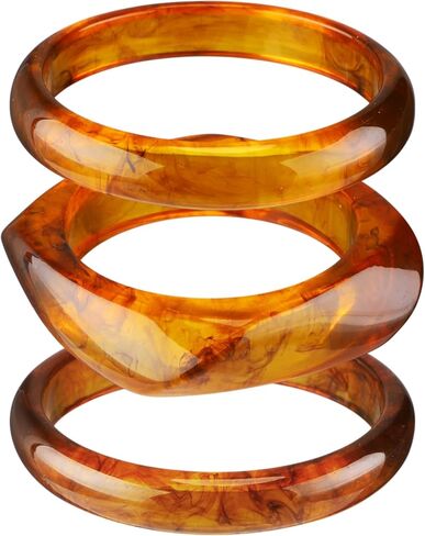 Tondiamo 3 Pcs Acrylic Resin Bracelets Chunky Bracelet for Women Irregular Geometric Wide Resin Bangle Thick Acetate Jewelry in Saudi Arabia