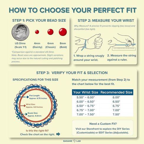 6mm Classic Real Natural Crystal Beaded Bracelet with Mystery Crystal Pendant (Multiple Wrist Sizes) | Standard Size Gemstone Handmade Stretchy Healing Energy Protection Yoga Jewelry Gift for Women Men in Kuwait