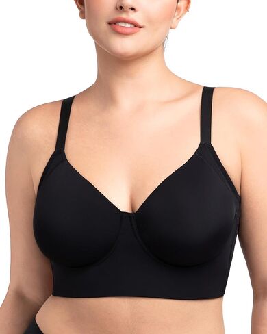 HSIA Women's Minimizer Bra Full Coverage Plus Size T-Shirt Longline Smooth Seamless Unlined Bra Underwire Corset, Dark Beige 38D in Saudi Arabia