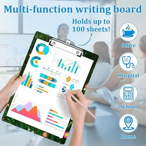 Black Cat Floral Clipboard Decorative Clip Board with Metal Clip A4 Standard Size 12.5" X 8.7" for Teacher Students Nurses Office in Saudi Arabia