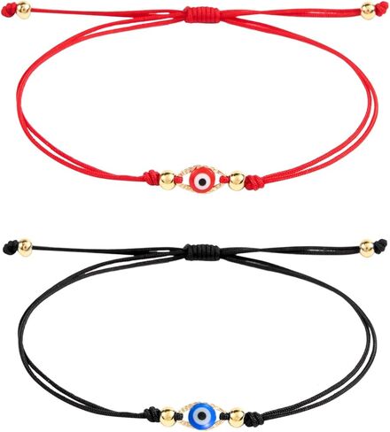 أساور عين الشر سوار أحمر قابل للتعديل للنساء والرجال هدية حماية محظوظة in Kuwait