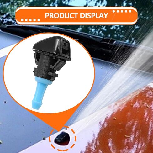 Front Windshield Wiper Washer Jet Nozzle Spray Sub Assembly, Compatible with Challenger 2008-2014, Chrysler 200 2011-2014, Avenger 2011-2014, Replace OE#68024312AB (2 pcs) in Saudi Arabia