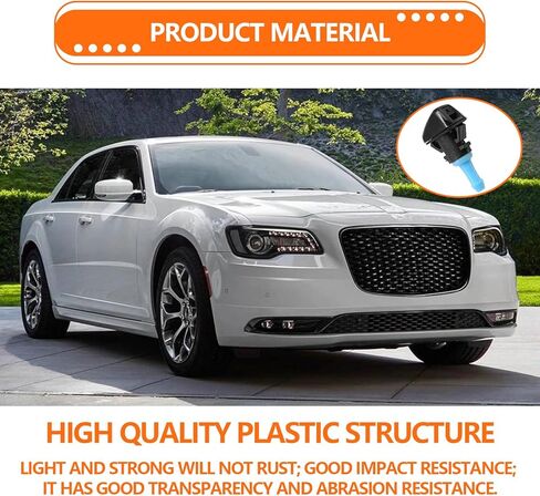 Front Windshield Wiper Washer Jet Nozzle Spray Sub Assembly, Compatible with Challenger 2008-2014, Chrysler 200 2011-2014, Avenger 2011-2014, Replace OE#68024312AB (2 pcs) in Saudi Arabia