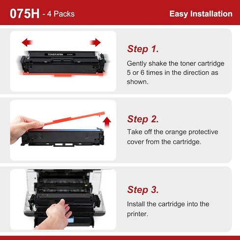 خرطوشة حبر عالية السعة 075H بديلة متوافقة لمجموعة خرطوشة الحبر Canon 075H 075 H للطابعة imageCLASS LBP646Cdw LBP647Cdw MF662Cdw MF663Cdw MF665Cdw LBP640C MF660C سلسلة 4 عبوات in Kuwait