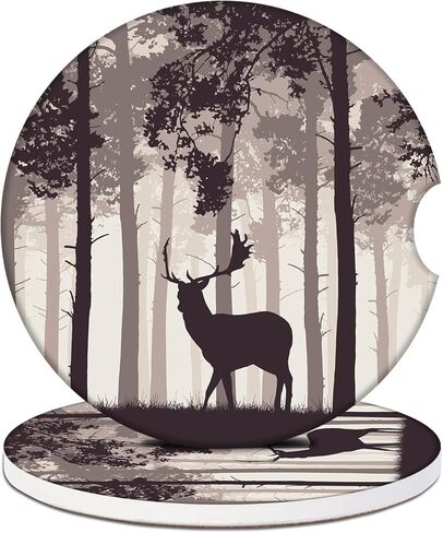 2 Pack Car Cup Holder Coasters - Halloween Alice Absorbent Ceramic Coaster, Car Coasters for Cup Holders, Car Interior Accessories for Women Men in Saudi Arabia