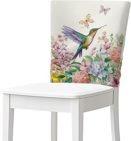 Hummingbird Dining Chair Back Covers Floral Stretchable Back Slipcover Set of 1 Chair Seat Protector in Saudi Arabia