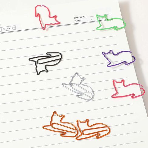 100PCS Cute Cat Paper Clips, Fun Shaped Paper Clips Office Supplies, Cat Paperclips Bookmarks Planner Clips Assorted Colors Fun Office Supplies Gifts for Women Men Coworkers Gifts in Saudi Arabia