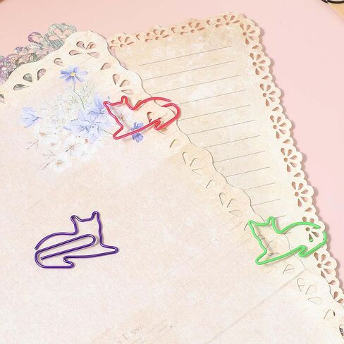 100PCS Cute Cat Paper Clips, Fun Shaped Paper Clips Office Supplies, Cat Paperclips Bookmarks Planner Clips Assorted Colors Fun Office Supplies Gifts for Women Men Coworkers Gifts in Saudi Arabia