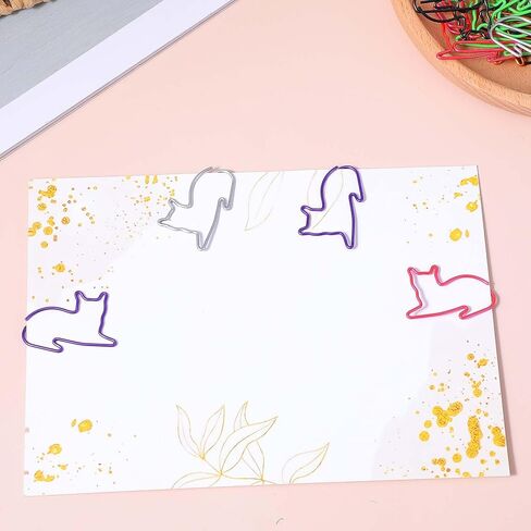 100PCS Cute Cat Paper Clips, Fun Shaped Paper Clips Office Supplies, Cat Paperclips Bookmarks Planner Clips Assorted Colors Fun Office Supplies Gifts for Women Men Coworkers Gifts in Saudi Arabia