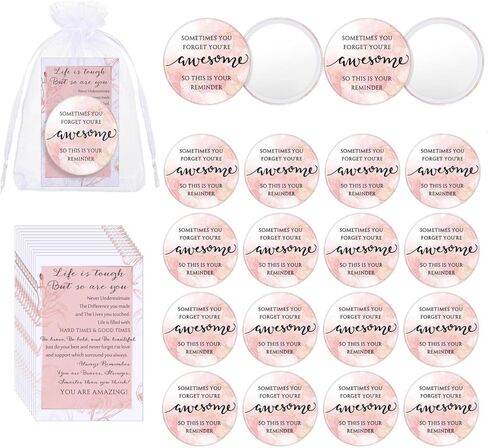 50 Set Inspirational Compact Mirror Bulk Valentine Gift for Women Mini Makeup Pocket Mirror with Motivational Cards Appreciation Gifts for Galentine Friends Sisterhood Coworker Employee(Inspirational) in Saudi Arabia
