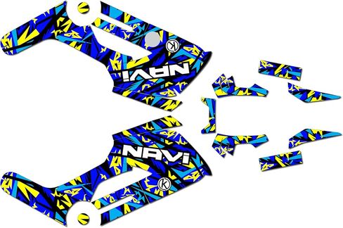 Graphics Kit for Honda NAVI (2016-2022) SHATTER Series Blue 16 Mil - Dirt bike Custom Racing Graphics Decals Stickers Kit, no-plastics in Saudi Arabia