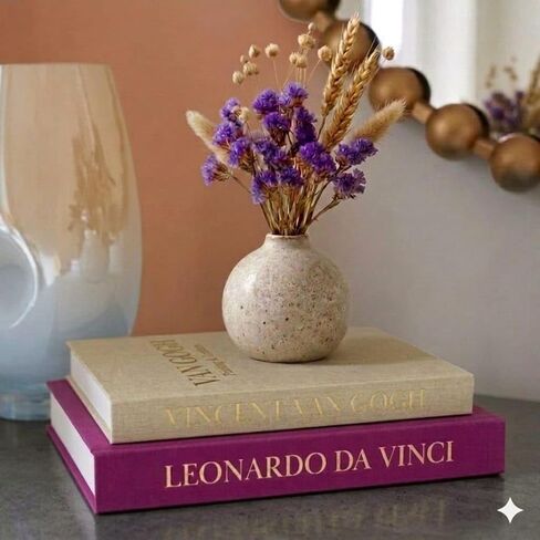 ELIHAM ESSENTIALS Premium Decorative Books - Set of 2 - Linen Storage Box for Coffee Table Faux Decor Boxes for Bookshelf Fake Books for Decoration for Living Room - Modern Home (Beige & Camel) in Saudi Arabia