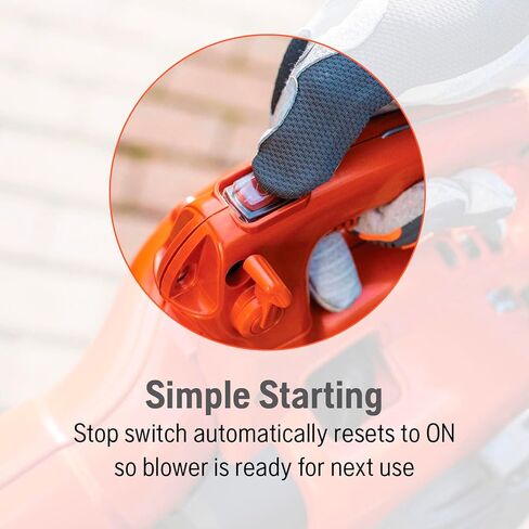 Husqvarna 125B Gas Leaf Blower, 28-cc 1.1-HP 2-Cycle Handheld Leaf Blower, 470-CFM, 170-MPH, 12.5-N Powerful Clearing Performance and Ergonomic Design, Gifts for dad in Saudi Arabia