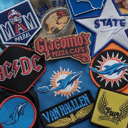 Custom Embroidered Logo Patches, Make Iron On Patch Embroidery, Create Your Own Logo Hook and Loop Patch for Hat, Uniform, Jacket with Text/Name Patches Iron On in Saudi Arabia
