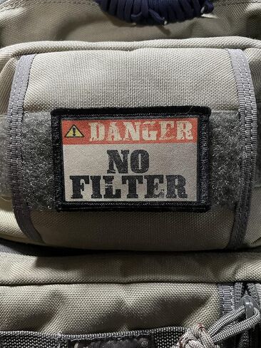 Redheaded Tshirts - Danger No Filter Morale Patch. Hook and Loop Patch. Made in The USA in Saudi Arabia