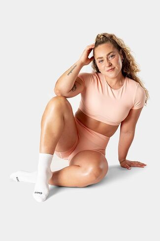 Kamo Fitness The Daily 2 x 4-Pack - جوارب للكاحل للنساء، جوارب رياضية نصف دائرية، قطن مناسب لمنتصف الساق مع نعل مبطن ومقدمة بدون خياطة مقاس 5-9 in Kuwait