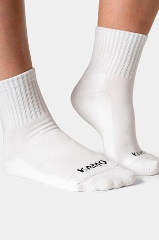 Kamo Fitness The Daily 2 x 4-Pack - جوارب للكاحل للنساء، جوارب رياضية نصف دائرية، قطن مناسب لمنتصف الساق مع نعل مبطن ومقدمة بدون خياطة مقاس 5-9 in Kuwait