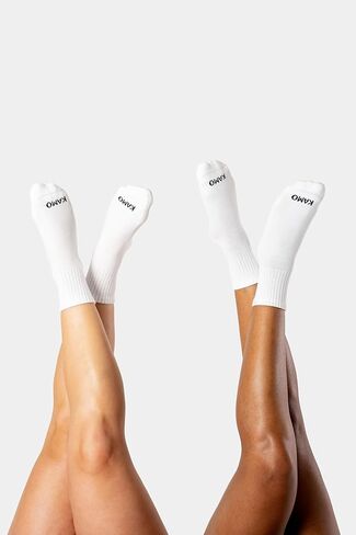 Kamo Fitness The Daily 2 x 4-Pack - جوارب للكاحل للنساء، جوارب رياضية نصف دائرية، قطن مناسب لمنتصف الساق مع نعل مبطن ومقدمة بدون خياطة مقاس 5-9 in Kuwait