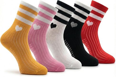 Non Slip Pilates Socks for Women – Crew Grip Socks for Yoga, Barre & Studio Workouts in Saudi Arabia