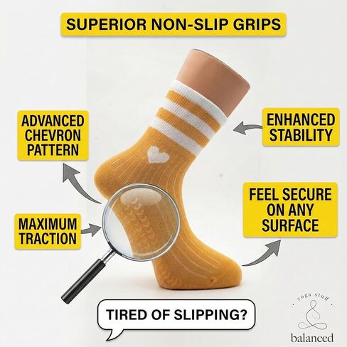 Non Slip Pilates Socks for Women – Crew Grip Socks for Yoga, Barre & Studio Workouts in Saudi Arabia