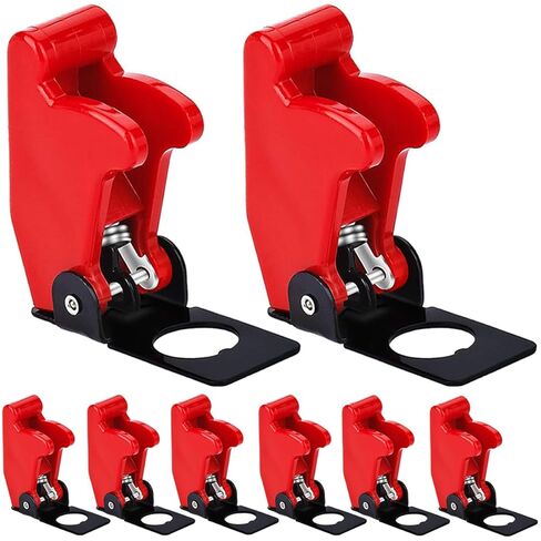 3Pcs 12mm/0.47inch Mounting Hole Red Safety Flip Covers Dustproof Waterproof Plastic Cap Aircraft Guard Cover for Toggle Bat-Handle Switch Heavy Duty Toggle Rocker Switch in Saudi Arabia