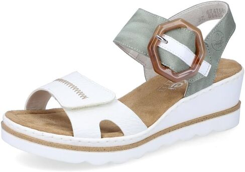 Rieker 67476 Rose Women's Wedge Sandals – Adjustable Anti-Stress Design for All-Day Comfort – Lightweight Walking Shoes with Supportive Straps in Saudi Arabia