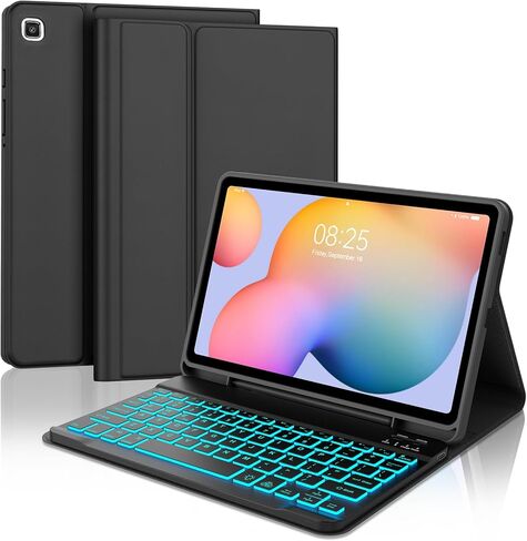 حافظة لوحة مفاتيح SENGBIRCH الإسبانية Ñ لجهاز Samsung Galaxy Tab S6 lite (10.4 بوصة) 2024 - لوحة مفاتيح بلوتوث قابلة للفصل، غطاء ذكي مع حامل أقلام رصاص، حافظة جلدية صناعية نحيفة للنوم/الاستيقاظ التلقائي، أزرق داكن in Kuwait