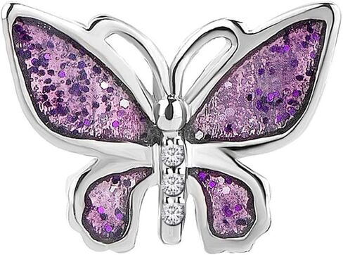 Purple Butterfly Charm for Pandora Bracelets Necklace Pendant Dangle Beads Butterfly Charm for Women Birthday Jewelry Gifts in Saudi Arabia