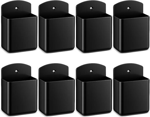 12 Pcs Remote Control Holder Wall Mount, TV Remote Controller Holder Self Adhesive Marker Holders Wall Mount Pen Holders Storage Organizer for Home Office (Black) in Saudi Arabia