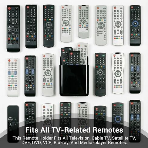 12 Pcs Remote Control Holder Wall Mount, TV Remote Controller Holder Self Adhesive Marker Holders Wall Mount Pen Holders Storage Organizer for Home Office (Black) in Saudi Arabia